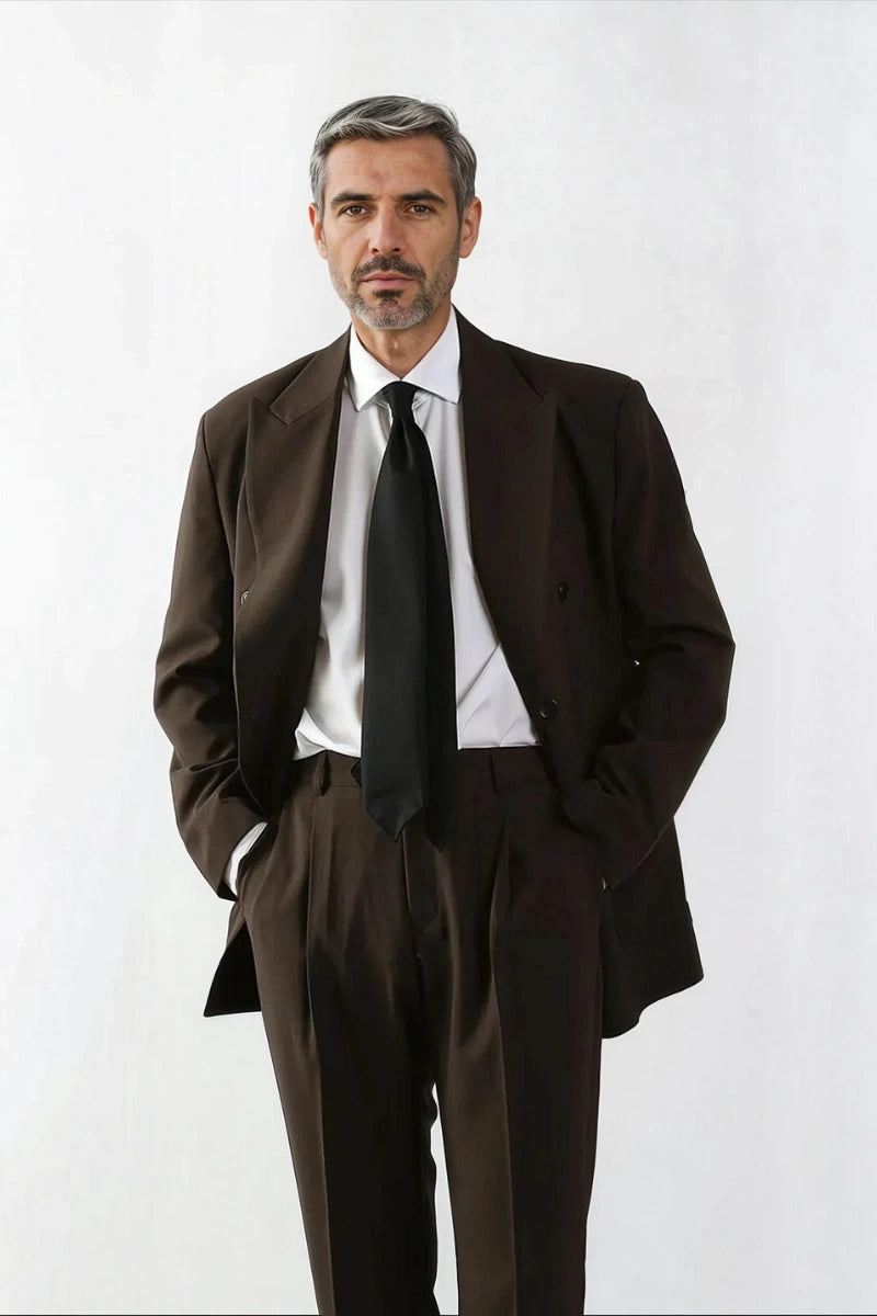 Stylish coffee brown suit-Front