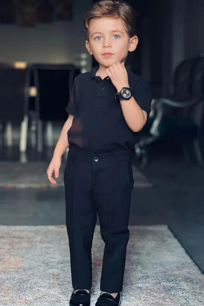 Kids Black Formal Trouser Stylish Trending Outfits for Boys 16