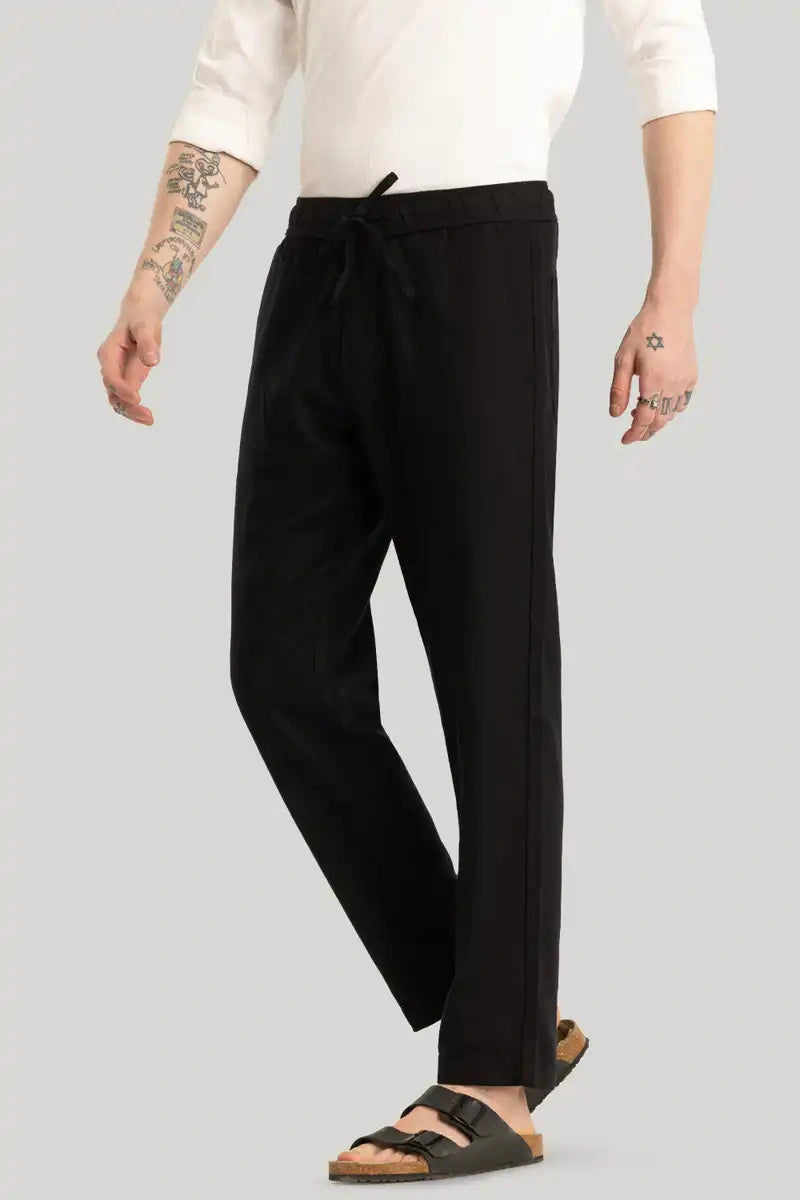 men-black-casual-trousers-relaxed-fit-summer-beach-pants