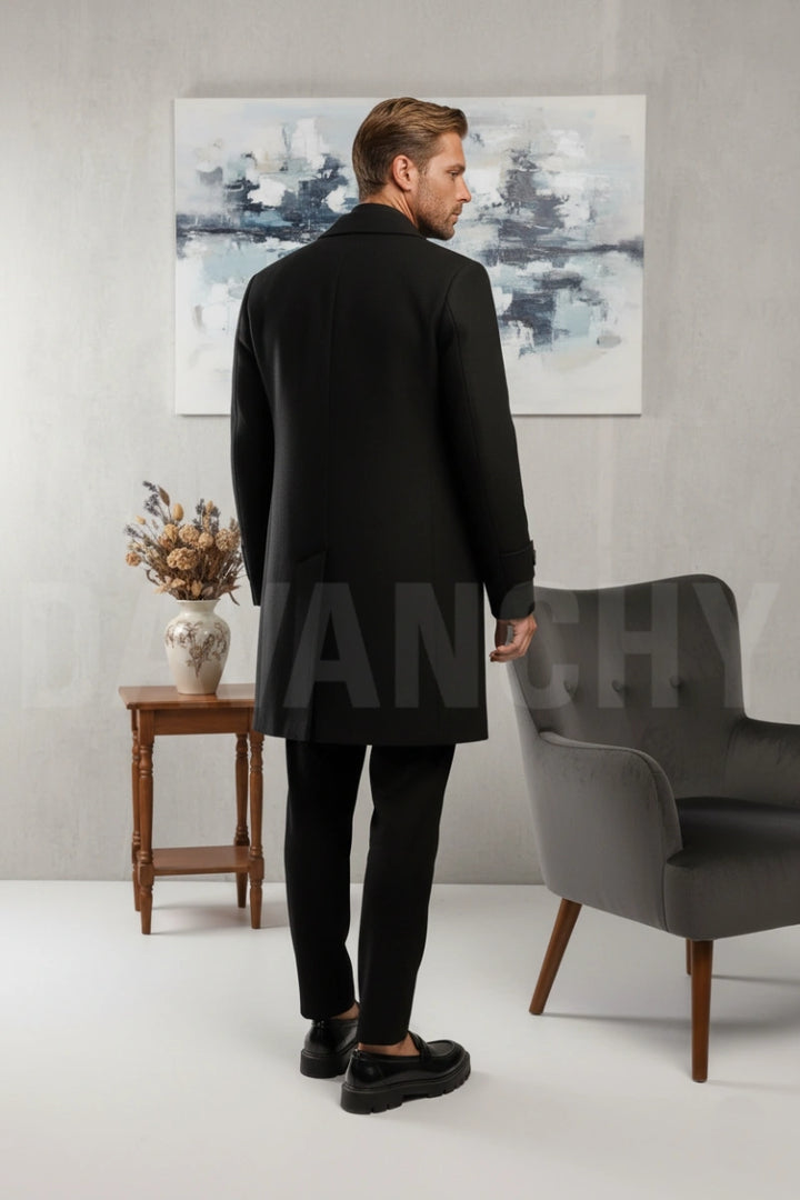 Classic long coat winter outerwear-back
