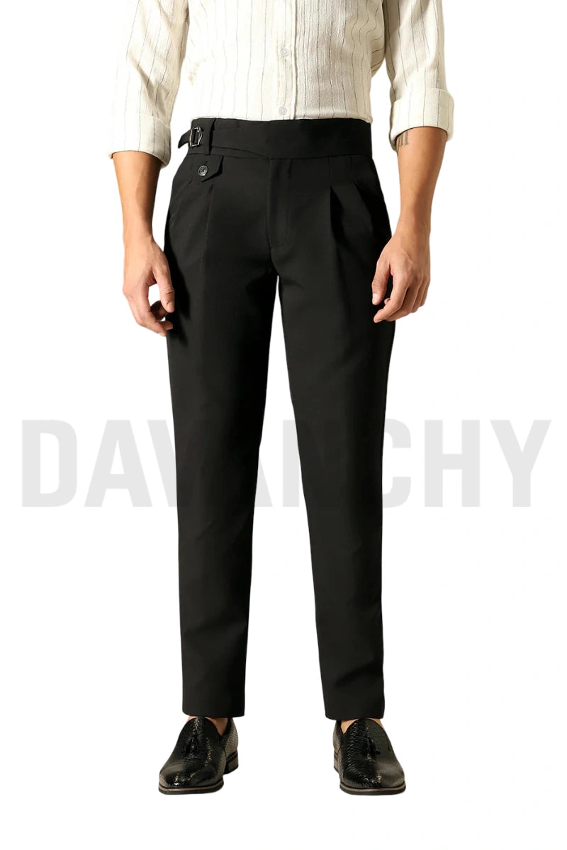 Men Black Classic Gurkha Pant – Italian-Style Formal Trouser