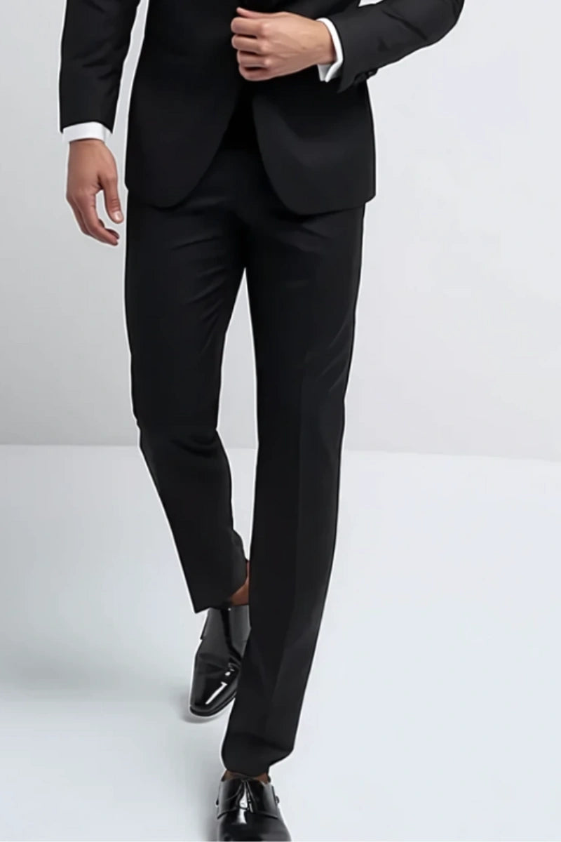 Designer black tuxedo blazer with satin lapel