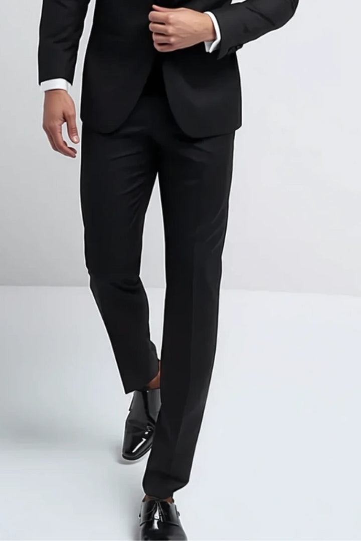 Designer black tuxedo blazer with satin lapel