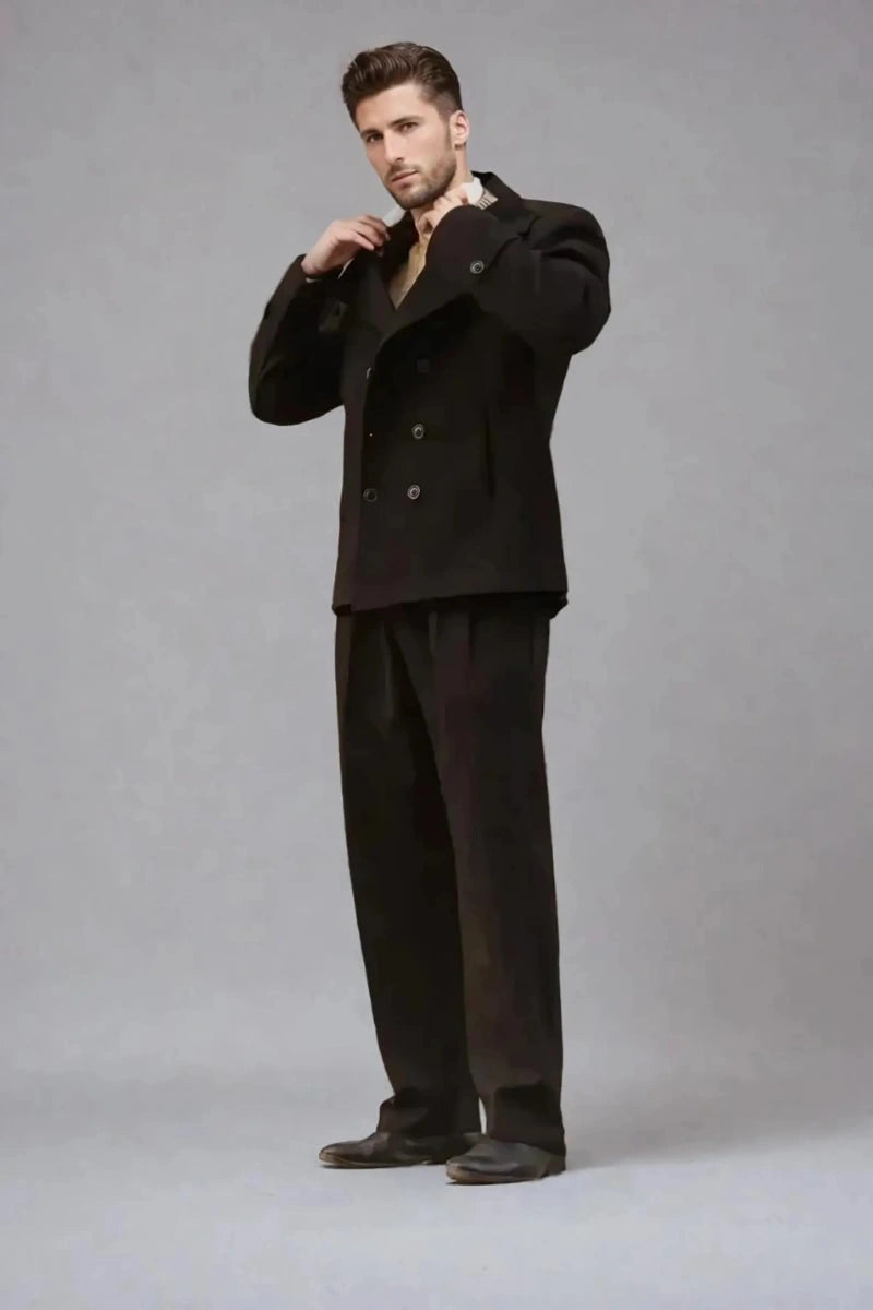 Men’s stylish wool winter coat with double-breasted design