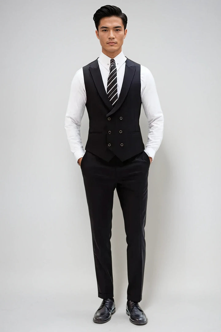 men-black-wedding-wear-waistcoat-pant-formal-waistcoat-pant-set
