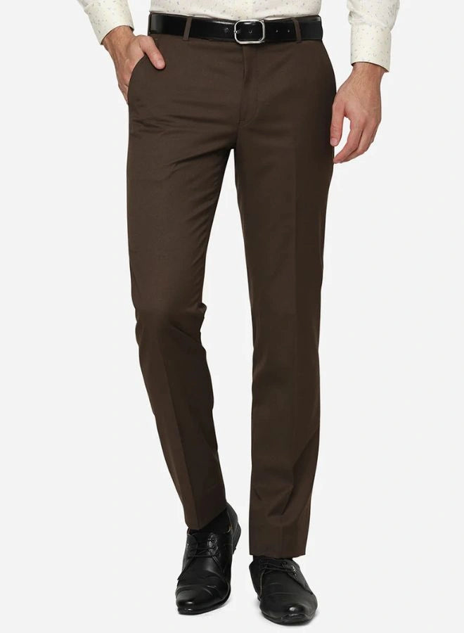 Men Brown Regular Fit Formal Pant