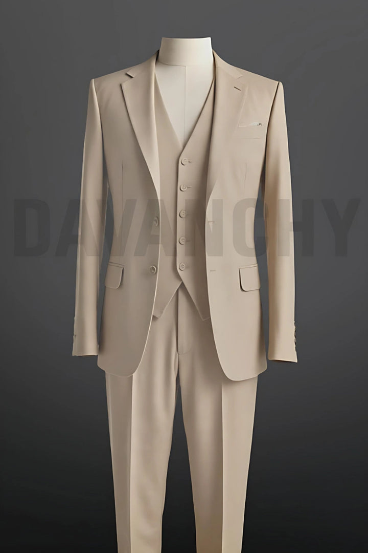 Men custom made bespoke three piece suit-front