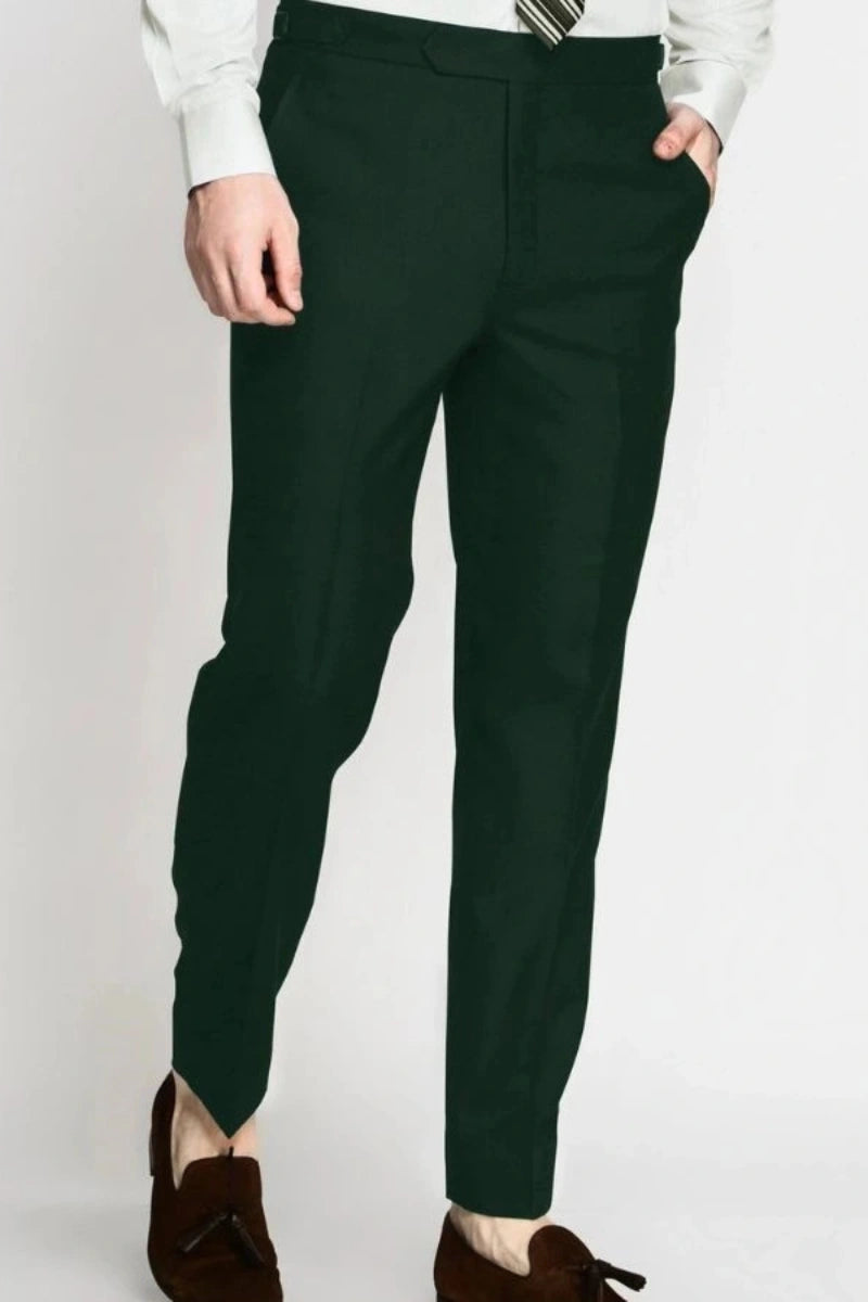 Men Emerald Green Stylish Pant Classic Formal Straight Fit