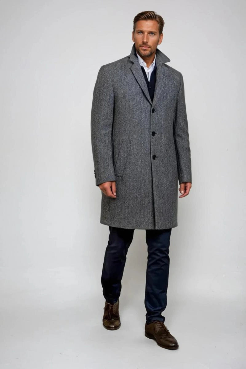 Men Grey Trench Coat