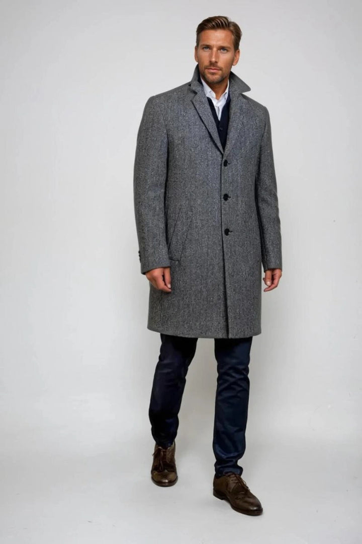 Men Grey Trench Coat
