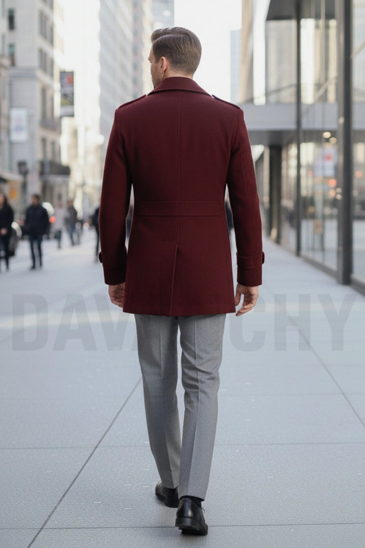 Double-Breasted Coat Men-Back