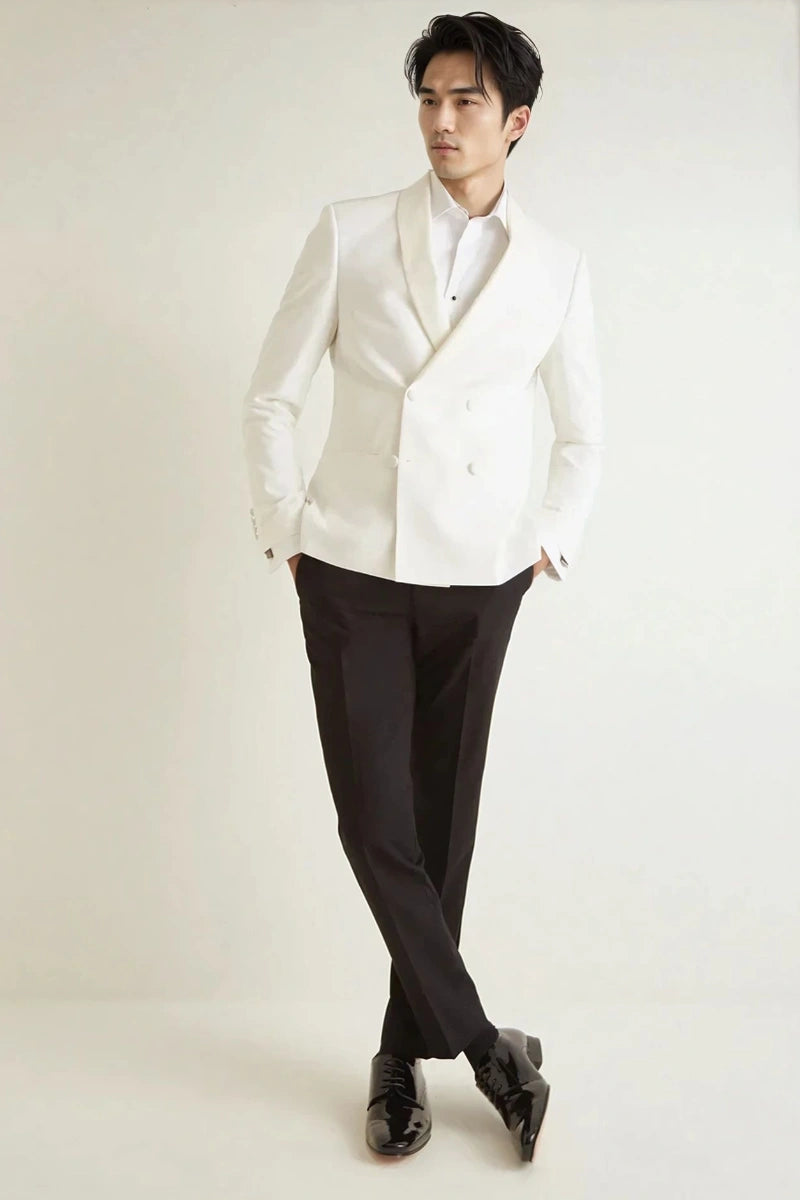Men Two Piece Contrast Suit-Front