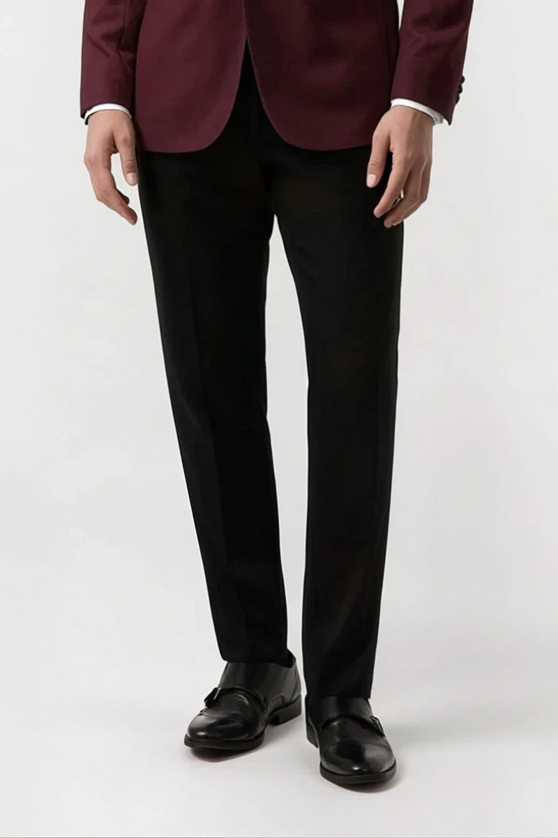 Men wine tuxedo suit for weddings and formal dinners – two-piece designer outfit-Front