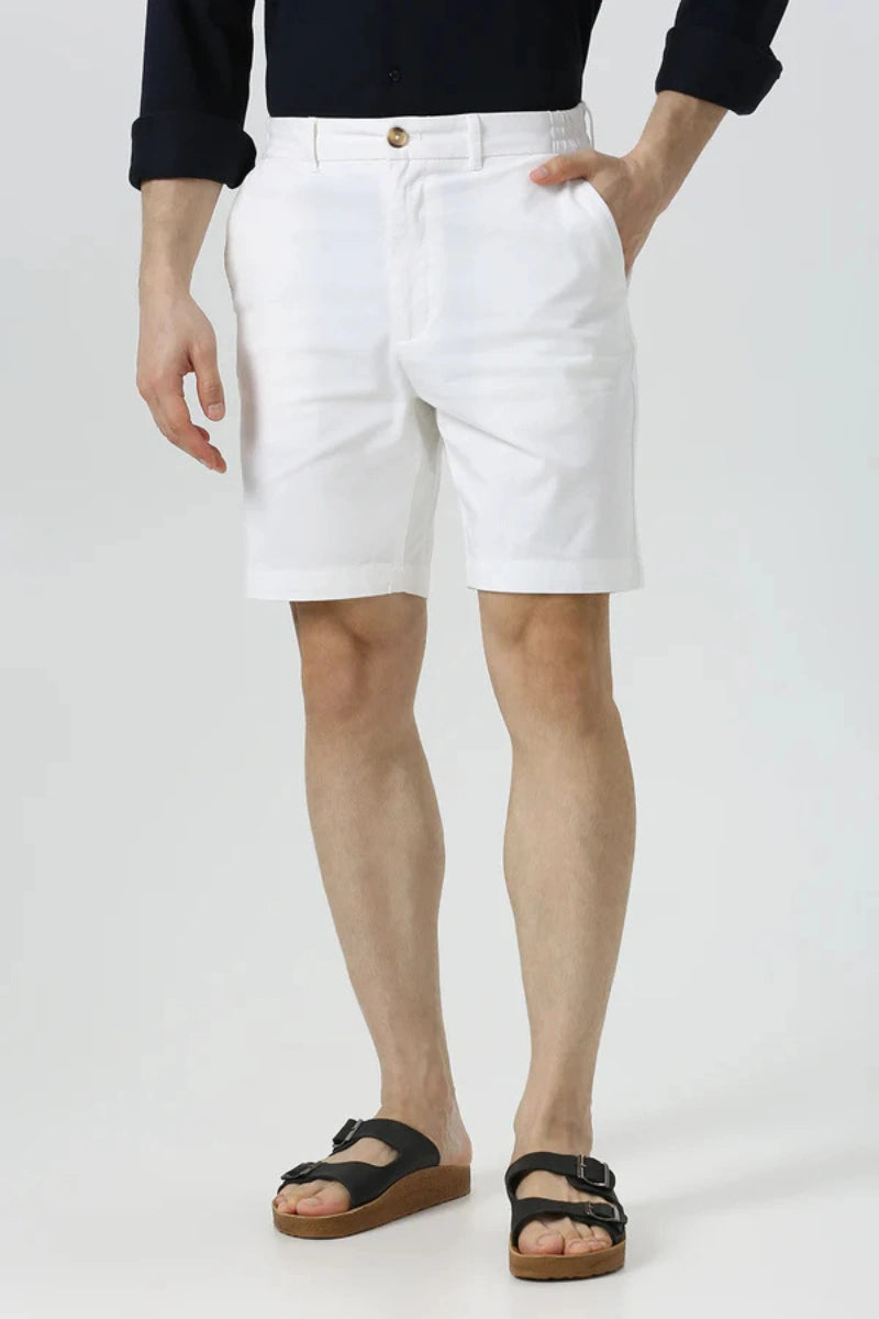 Men White Stylish Summer Shorts