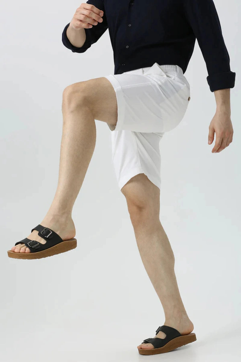 Men White Casual Shorts