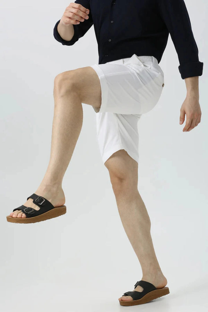 Men White Casual Shorts