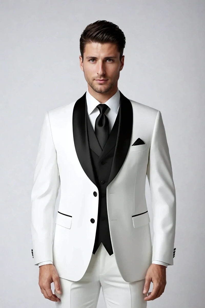 Men’s white tuxedo blazer, wedding blazer, party jacket, formal dinner coat