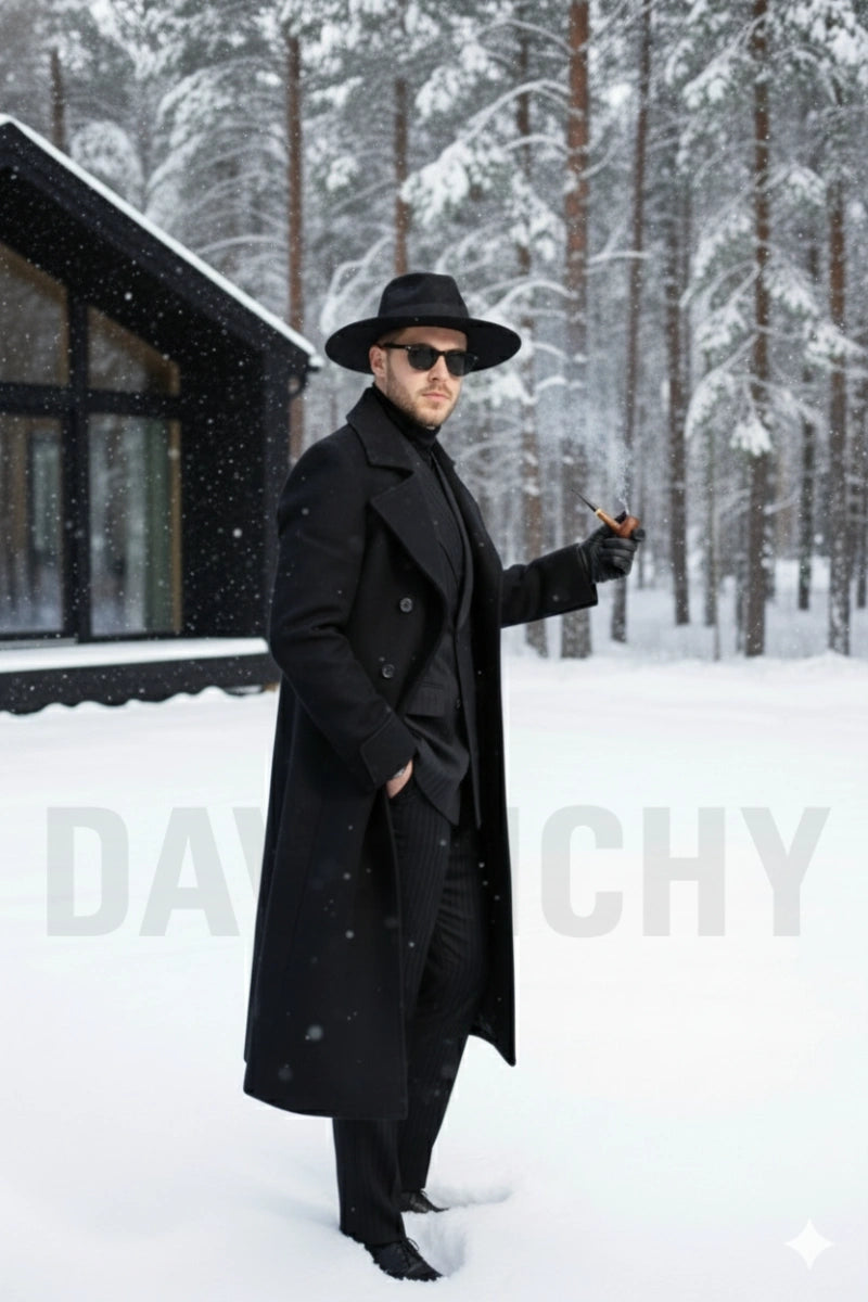Stylish Long Coat For Men-Side