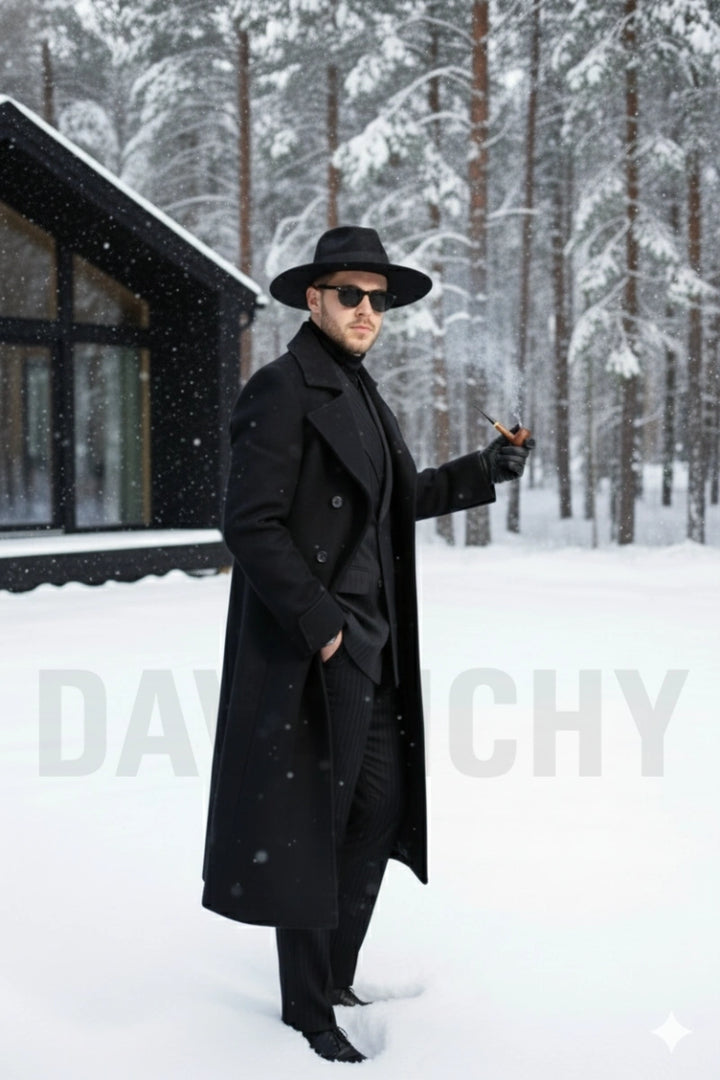 Stylish Long Coat For Men-Side