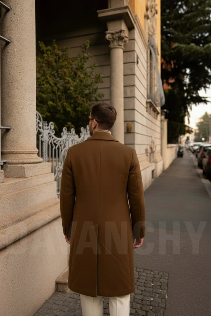 Premium Wool Long Coat-Back