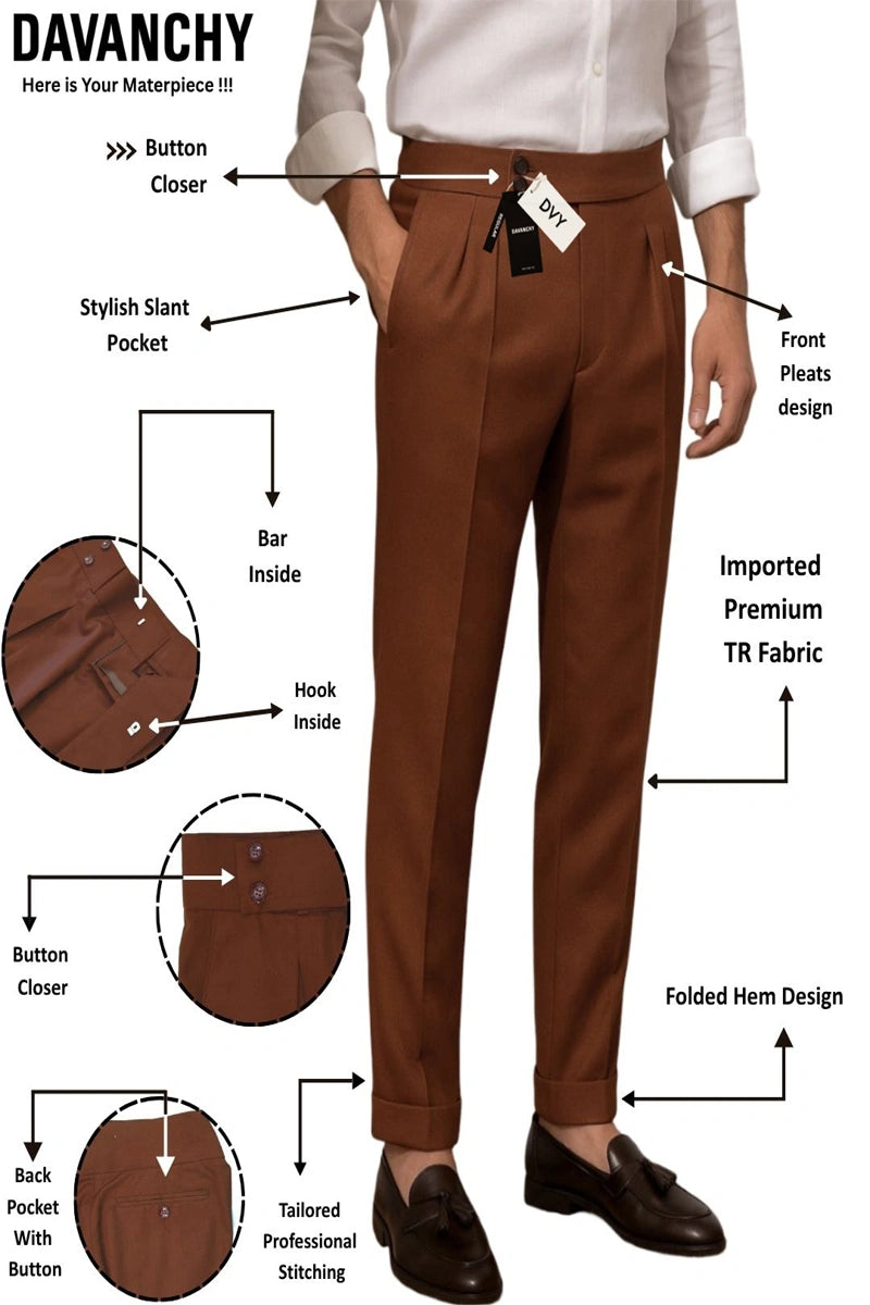 men-rust-office-wear-formal-pant-lycra-gurkha-vintage-trouser