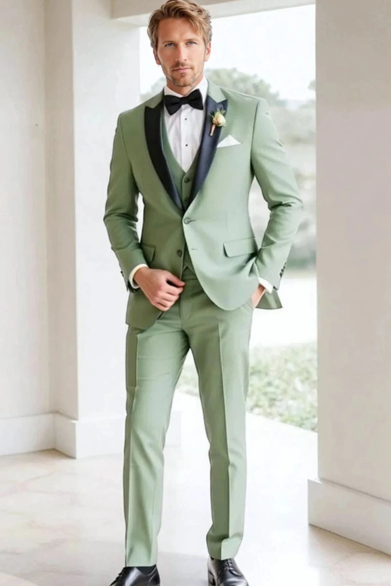 Men’s Sage Green Designer Tuxedo-Front