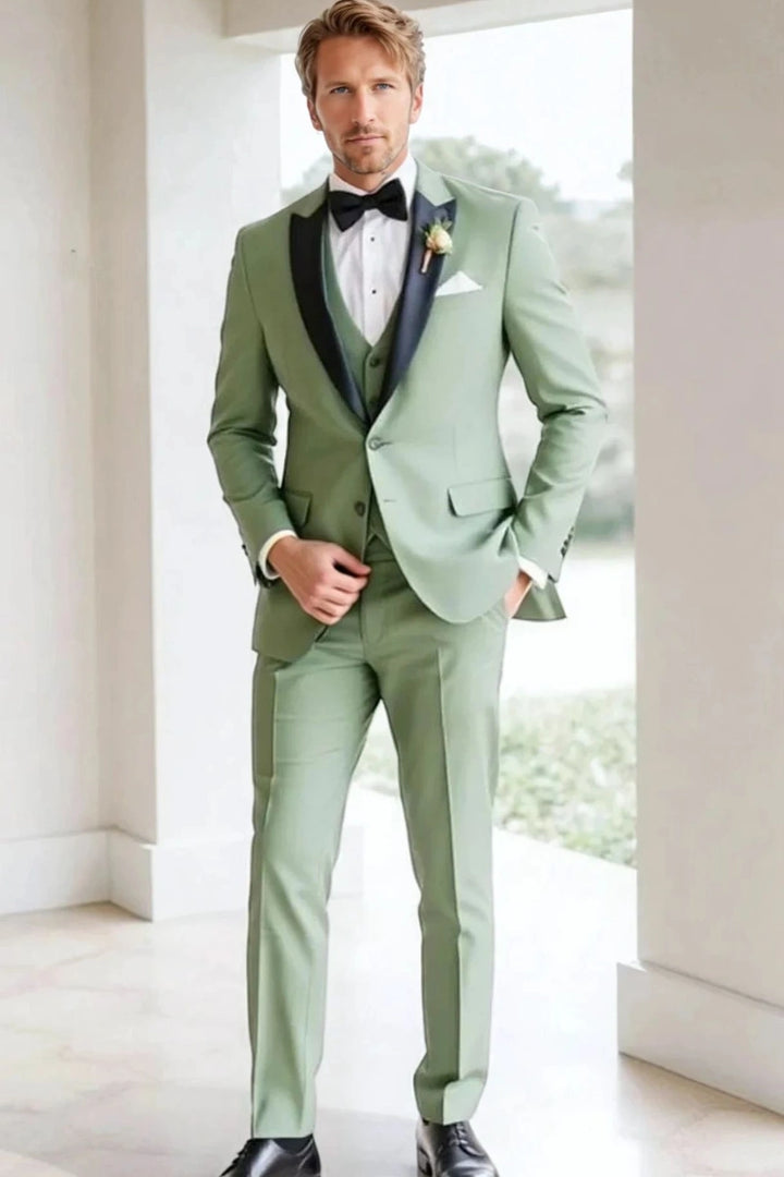 Men’s Sage Green Designer Tuxedo-Front