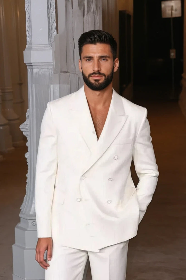 White Two Piece Suit for men
