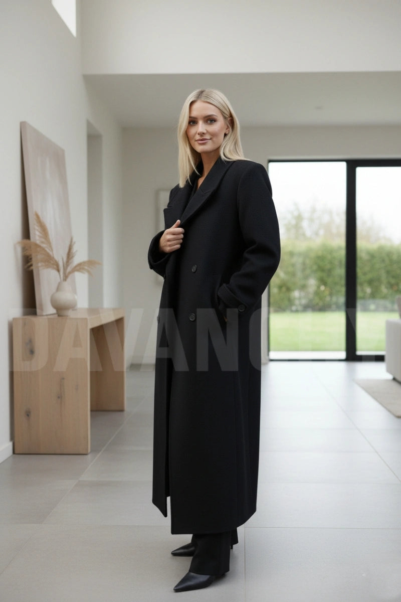 women black winter wear overcoat-side