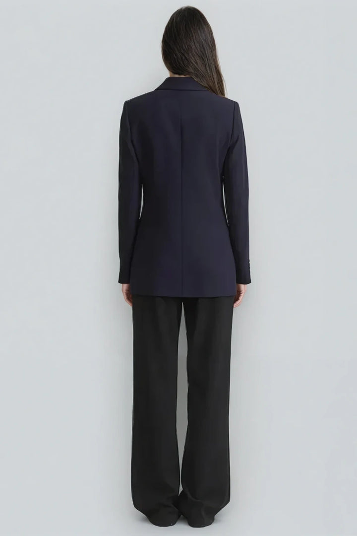 women formal blazer in navy blue color