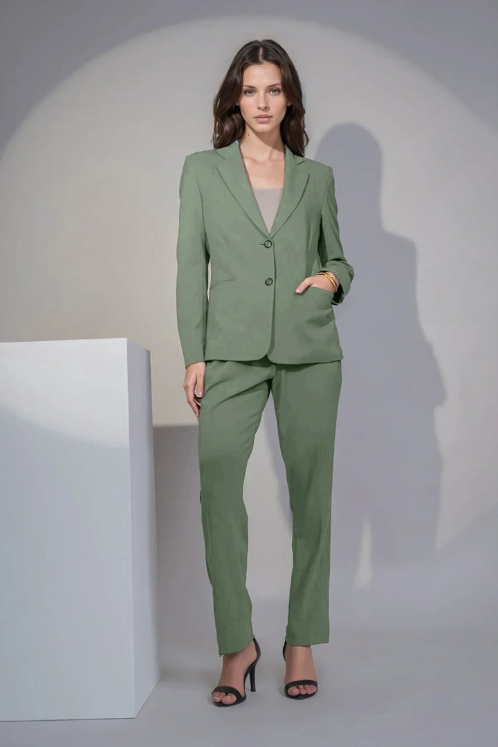 Women elegant Sage Green Two-Piece Suit