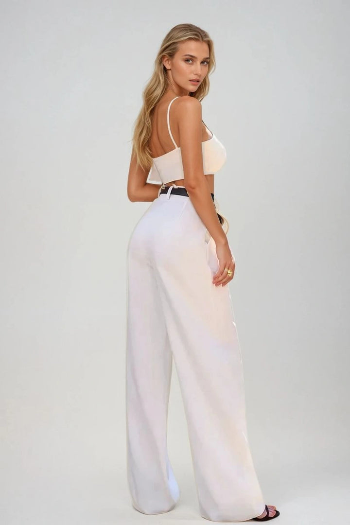Comfortable loose fit formal trousers with belt loops