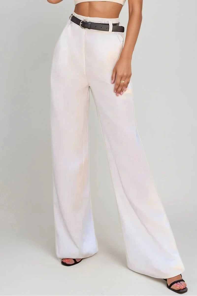 Formal loose fit bell bottom pant with front pockets