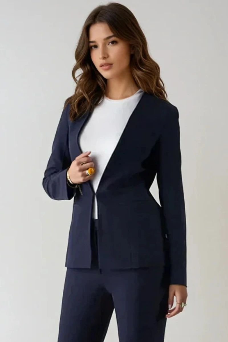Women wearing blue blazer for casual outings and business meetings
