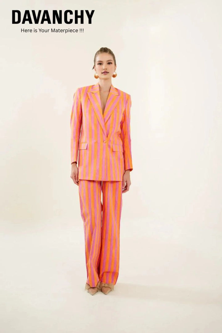 Hand-block printed co-ord set with pleated pants