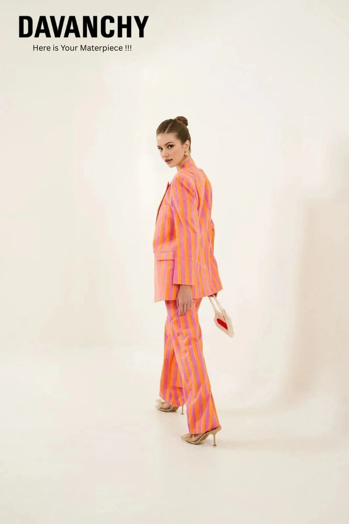 Model wearing traditional hand-block print co-ord set for summer