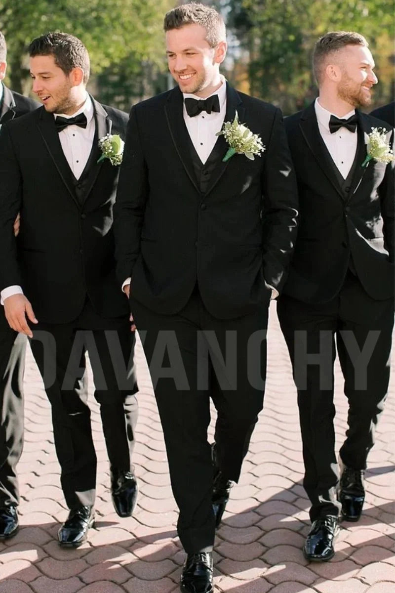 Premium Black Two Piece Suit for Men Wedding Wear-Front