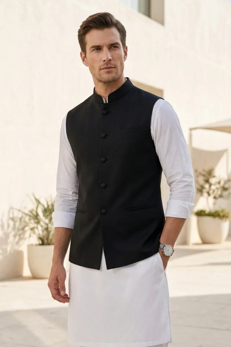 Men's Black Stylish Modi Jacket – Front  