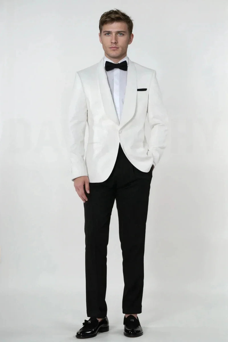 Men’s white two piece suit-Front