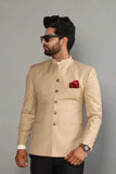 Mens Jodhpuri Jacket Traditional Indian Ethnic Blazer Khaki DaVanchy