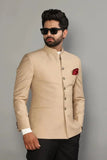 Mens Jodhpuri Jacket Traditional Indian Ethnic Blazer Khaki DaVanchy