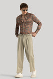 Men Beige Korean Style Trouser Plain Relaxed Fit Korean Pant DaVanchy