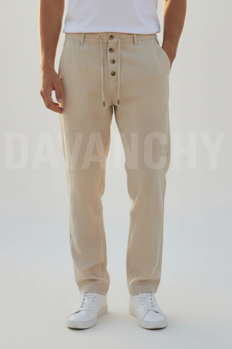 Premium beige linen fabric-Front