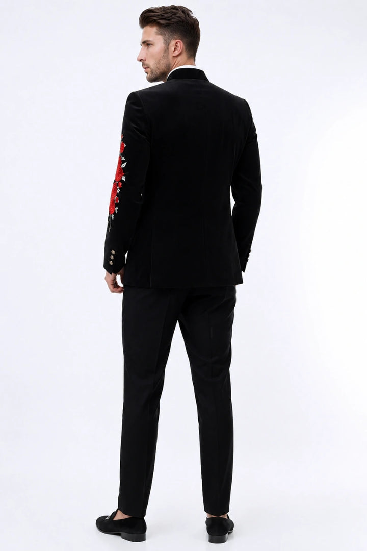 Elegant two-piece jodhpuri bandhgala suit for groom and wedding events-Back
