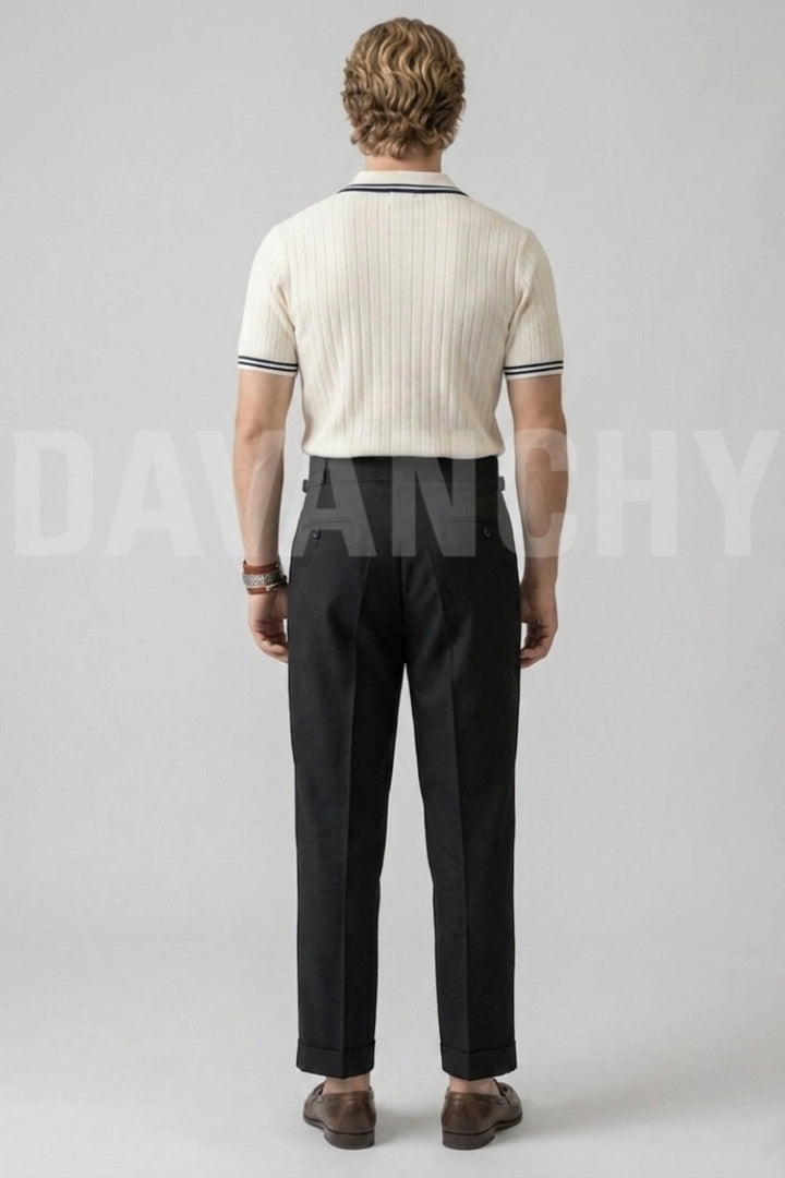 Daily office Wear Premium Formal High Waist pant front pleated design-Back