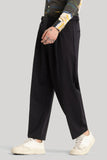 Men Black Korean Style Trouser Plain Relaxed Fit Korean Pant DaVanchy