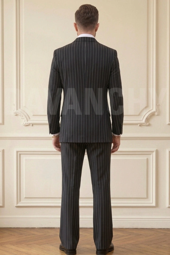 Double breasted suit men-Back