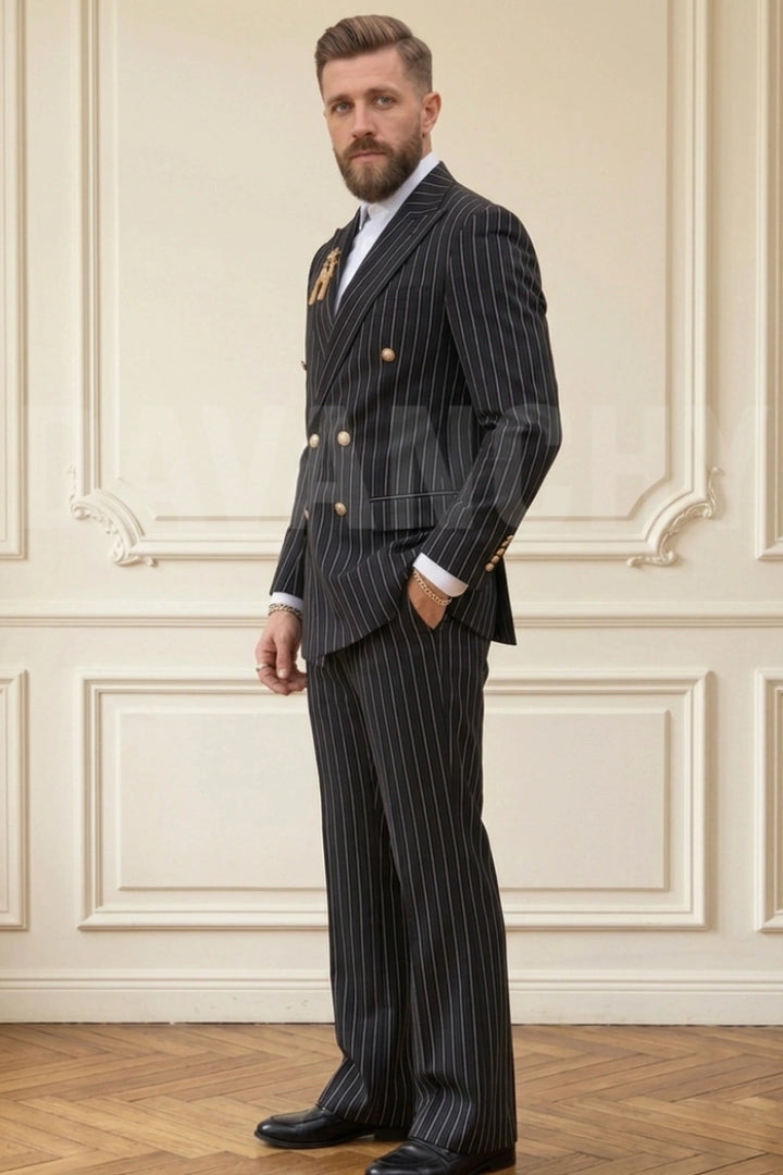 Black formal suit men-Side