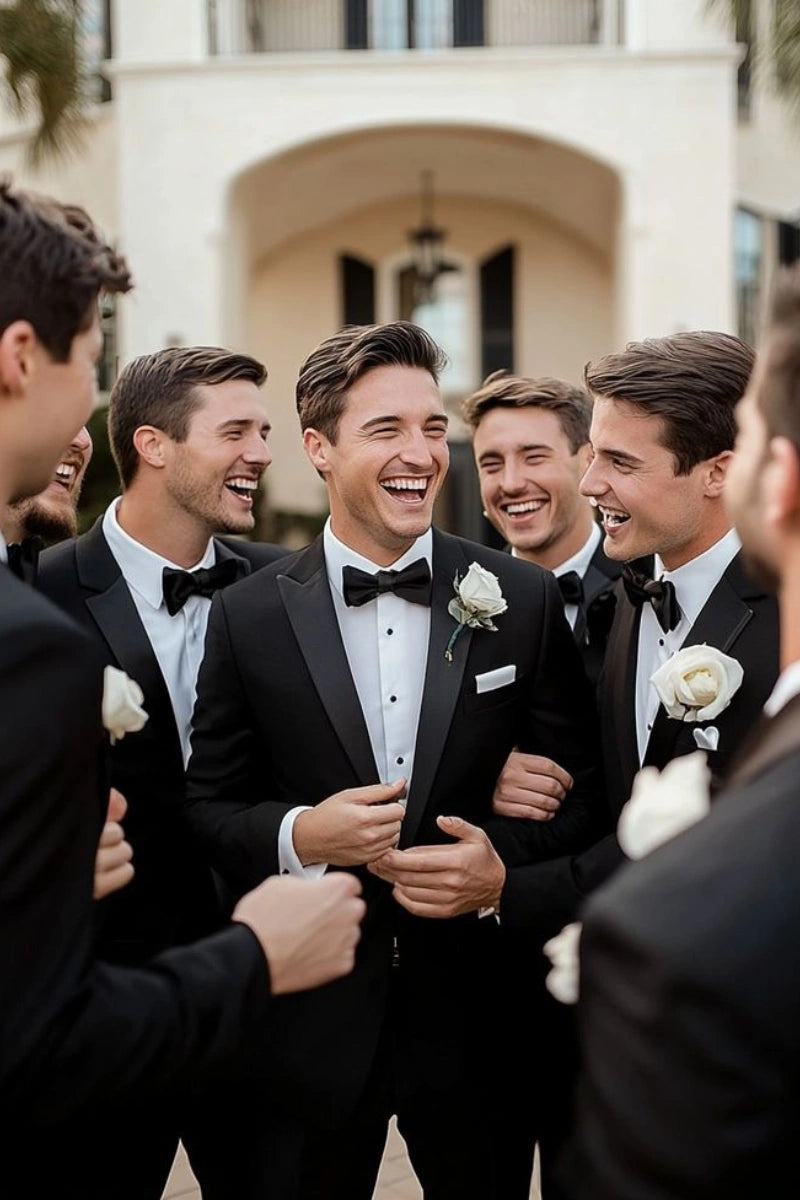 Men’s black tuxedo two-piece suit-Front