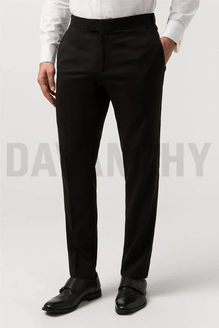 Men Black Formal Stylish Trouser-Front